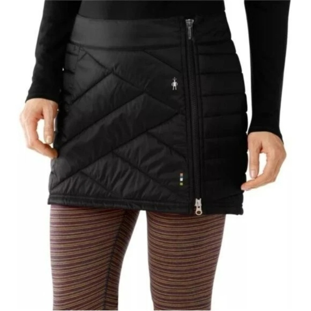 Smartwool Smartloft Snow Mini Skirt Womens Size XS Quilted Wool Black Full Zip